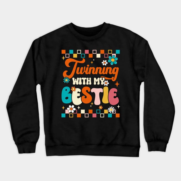 Twinning With My Bestie Friendship Day Best Friends Crewneck Sweatshirt by James Green